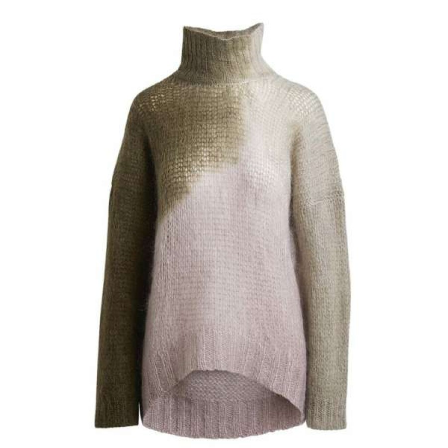 Womens * | Rabens Saloner Bone Edie Assymetric Blend Funnel Neck Sweater