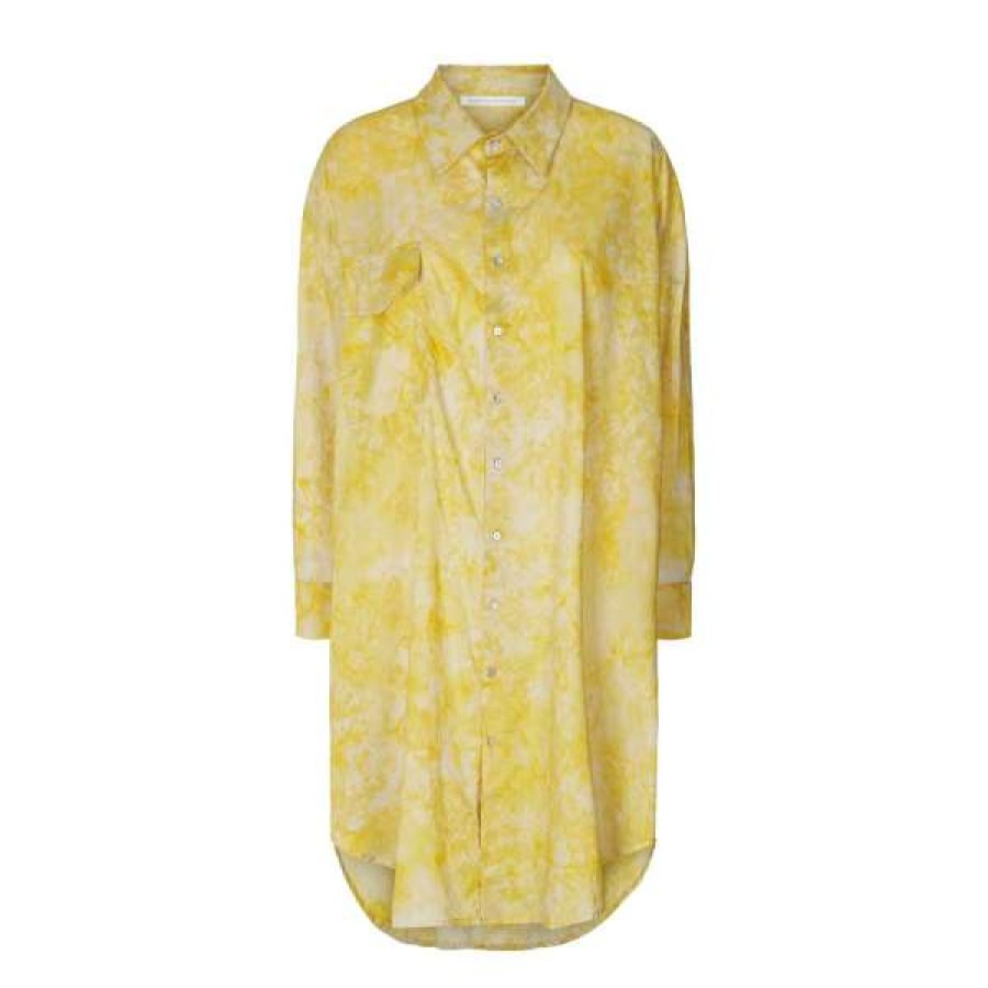 Womens * | Rabens Saloner Nette Shirt Dress Yellow