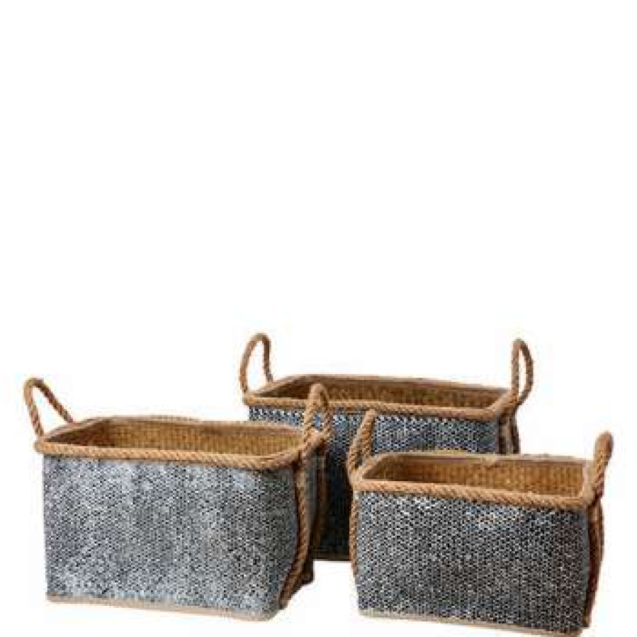 Homewares * | Affari Basket L55X45Xh33Cm In And Natural Colour With Two Sea Grass Handles