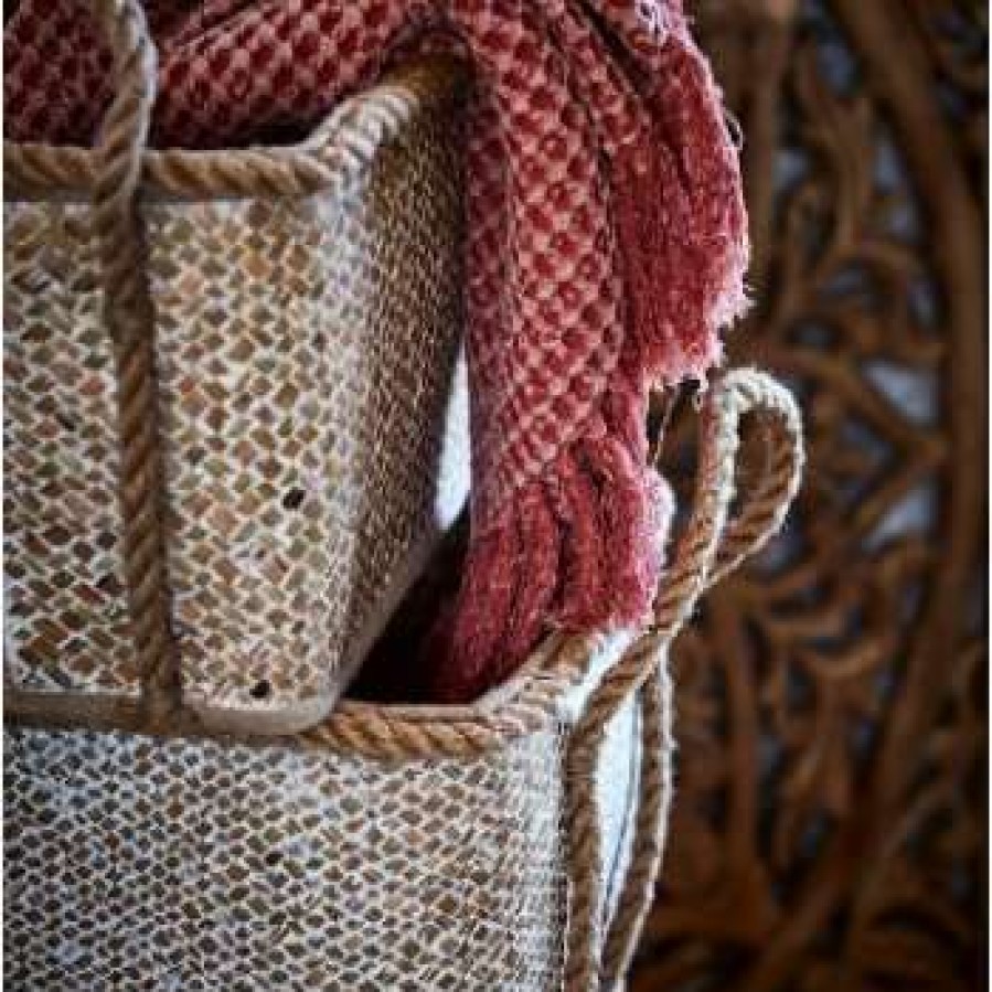 Homewares * | Affari Basket L55X45Xh33Cm In And Natural Colour With Two Sea Grass Handles