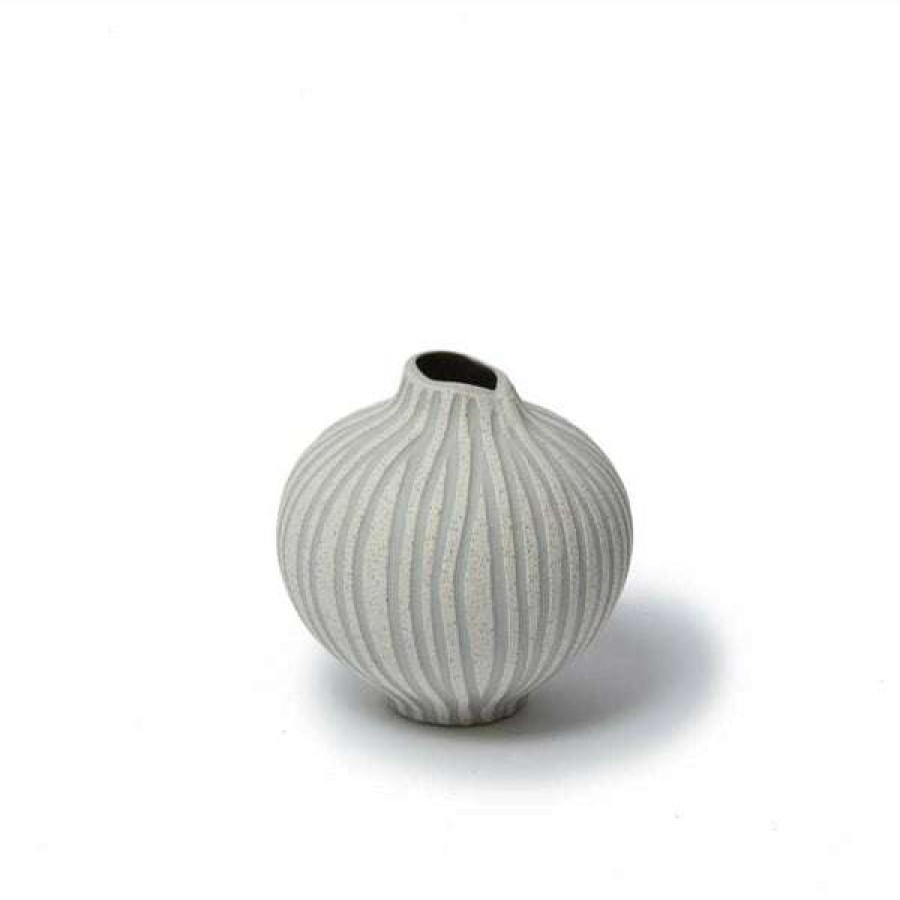 Homewares * | Lindform Line Vase | Medium | Sand White Stone Stripe