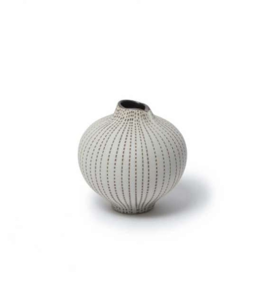 Homewares * | Lindform Vase Line Medium Brown Dots