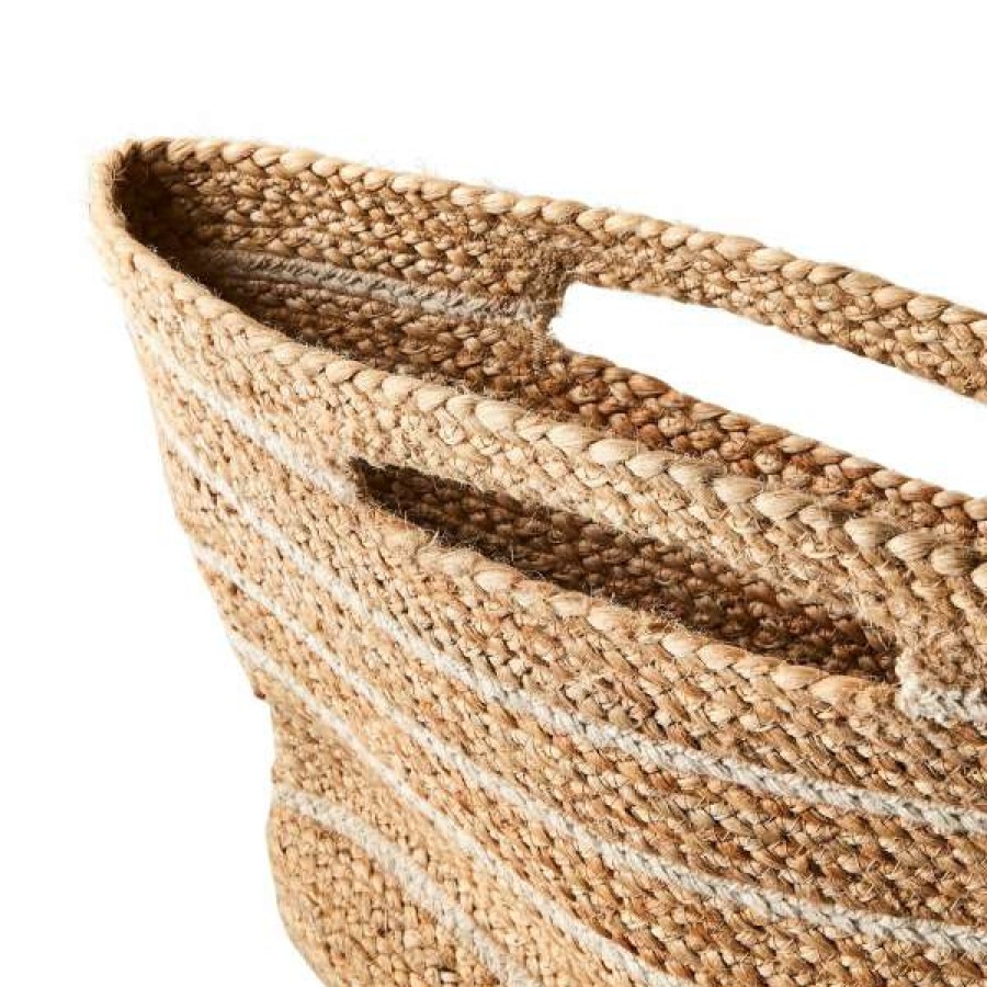 Homewares * | Affari Sac En Jute A Rayures Tisse A La Main