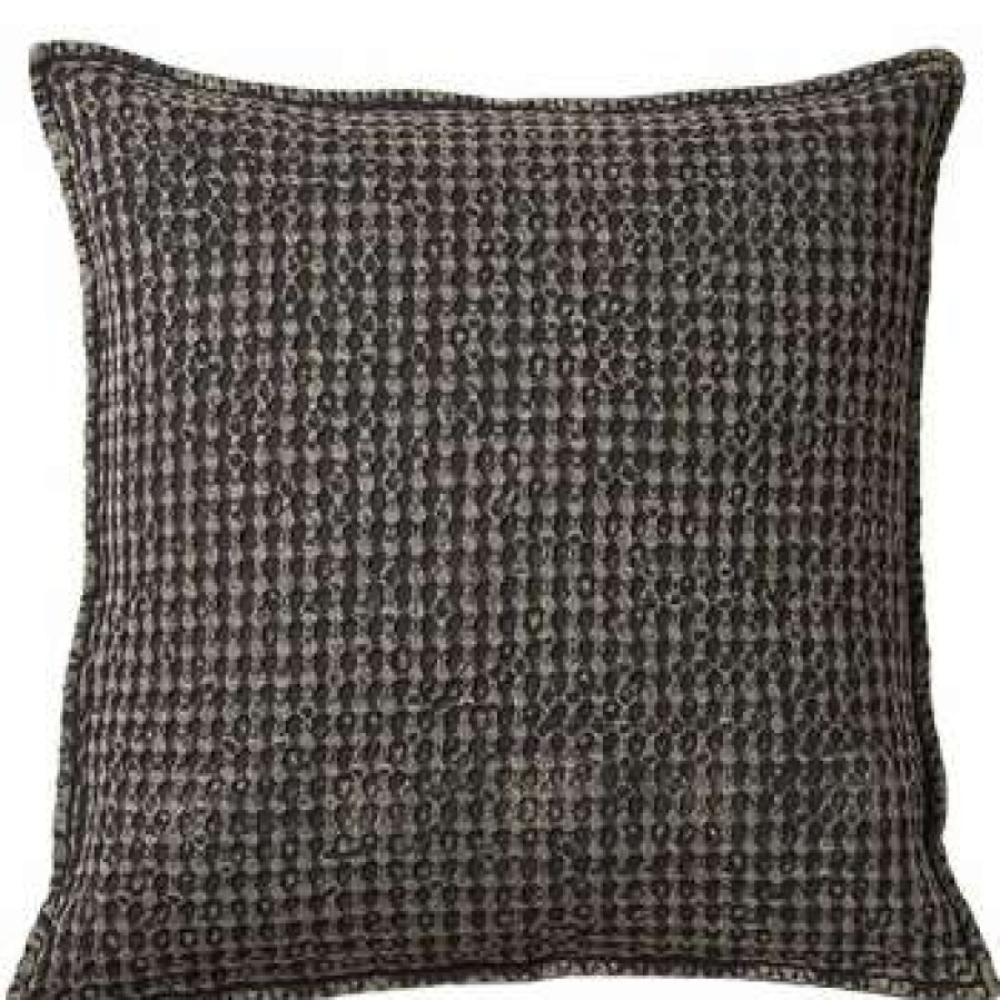 Homewares * | Affari Cushion Cover 50X50Cm In Dark Grey Worn Out Cotton.