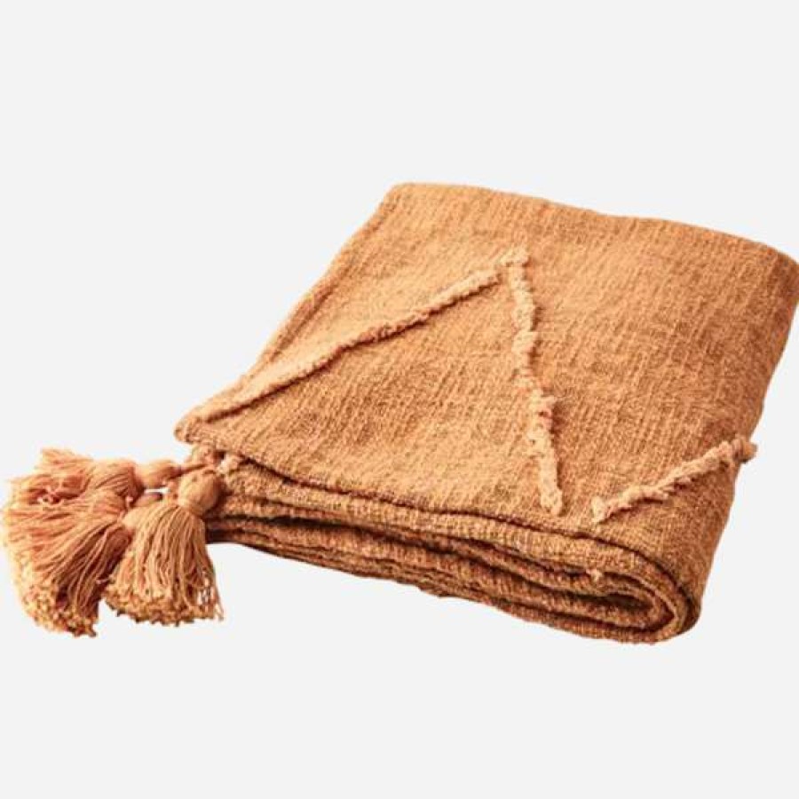 Homewares * | Affari Geo Texture Tassel Throw