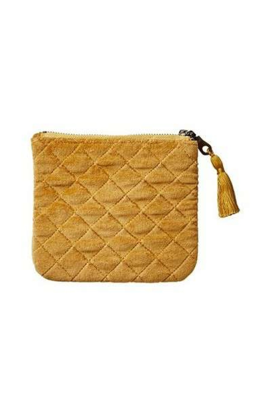 Womens * | Affari Toulouse Velvet Hand Clutch Yellow