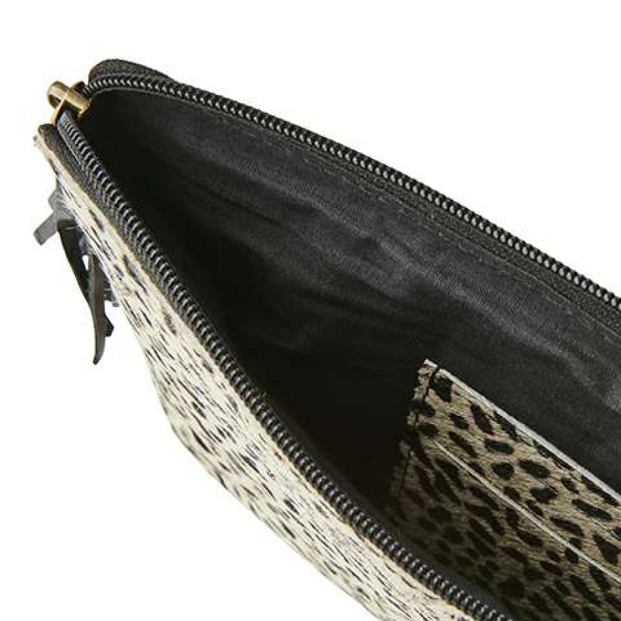 Womens * | Affari Large Cheetah Print Oxford Pouch