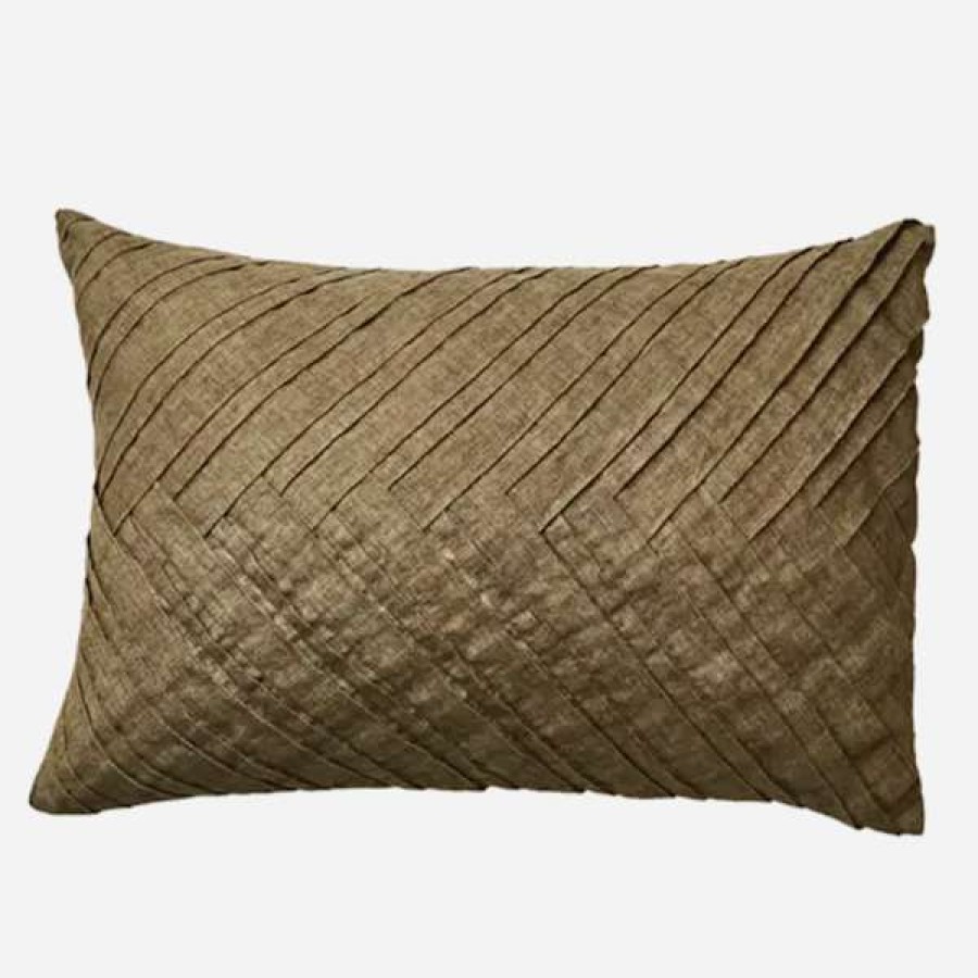 Homewares * | Affari Olive Chevron Fold Cushion